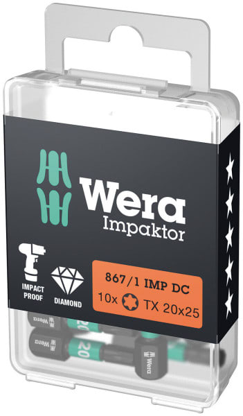 WERA - 867/1 IMP DC Impaktor TORX® Bits, TX 20 x 25 mm