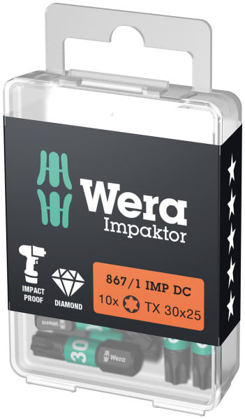 WERA - 867/1 IMP DC Impaktor TORX® Bits, TX 30 x 25 mm