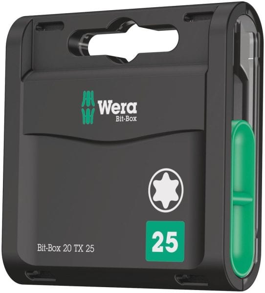 WERA - TORX-Bits, Bit-Box 20 TX, TX 25 x 25 mm, 20-teilig