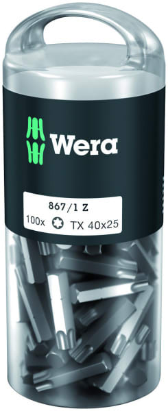 WERA - TORX-Bit, 867/1 TORX® DIY 100, TX 40 x 25 mm, 100-teilig