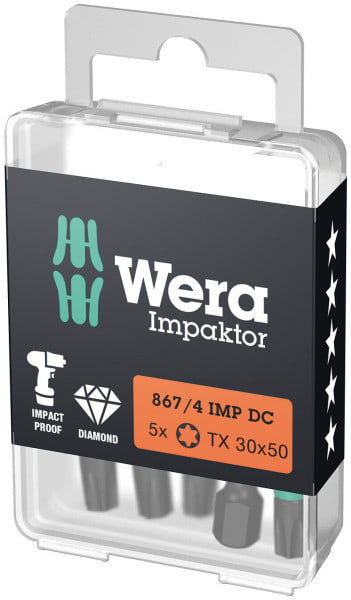 WERA - 867/4 IMP DC Impaktor TORX® Bits, TX 30 x 50 mm