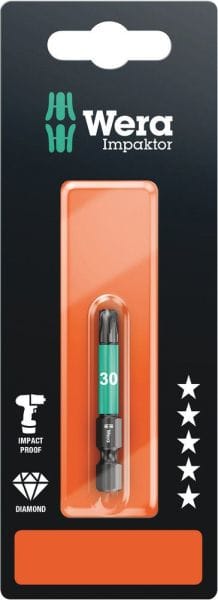 WERA - 867/4 IMP DC SB Impaktor Bits, TX 30 x 50 mm