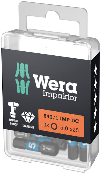 WERA - 840/1 IMP DC Impaktor Bits, 5 x 25 mm