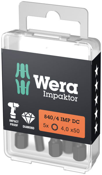 WERA - 840/4 IMP DC Impaktor Bits, 4 x 50 mm