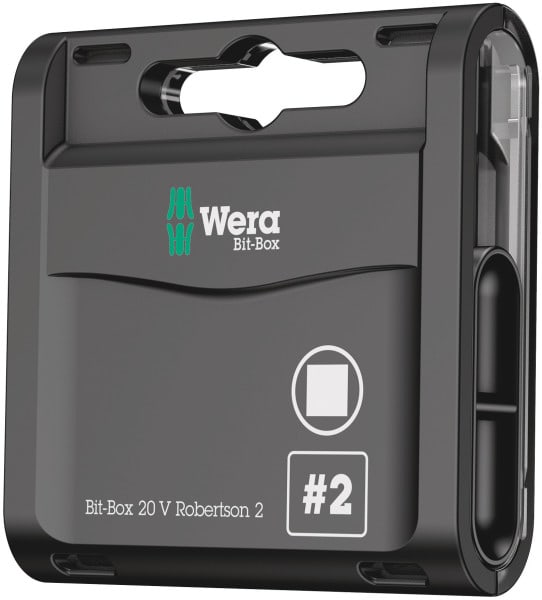 WERA - Bit-Box 20 V Innenvierkant, # 2 x 25 mm, 20-teilig
