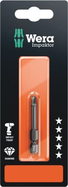 WERA - 868/4 IMP DC SB Impaktor Innenvierkant Bits, # 3 x 50 mm