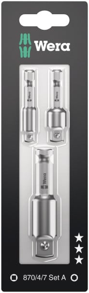 WERA - Werkzeugschaft-Set, 870/4/7 Set A SB, 3-teilig