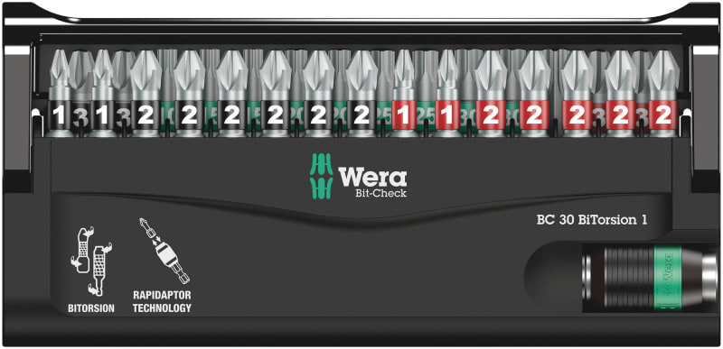WERA - Bit-Sortiment, Bit-Check 30 BiTorsion 1, 30-teilig