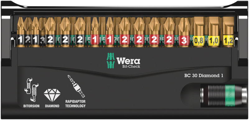 WERA - Bit-Sortiment, Bit-Check 30 Diamond 1, 30-teilig