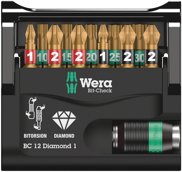 WERA - Bit-Sortiment, Bit-Check 12 Diamond 1, 12-teilig