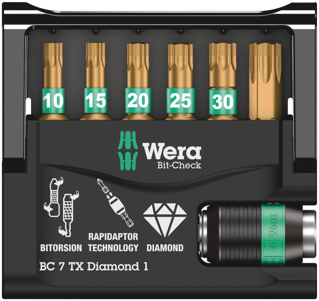 WERA - Bit-Sortiment, Bit-Check 7 TX Diamond 1, 7-teilig