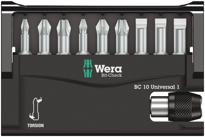 WERA - Bit-Sortiment, Bit-Check 10 Universal 1, 10-teilig