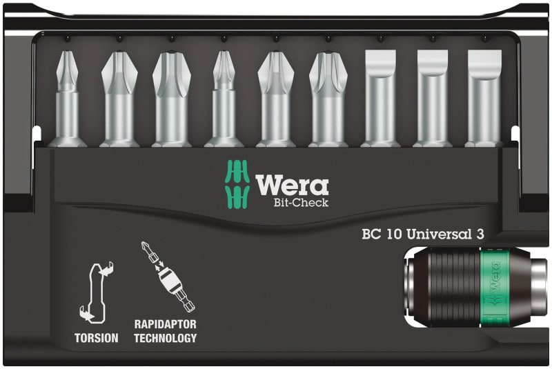 WERA - Bit-Sortiment, Bit-Check 10 Universal 3, 10-teilig