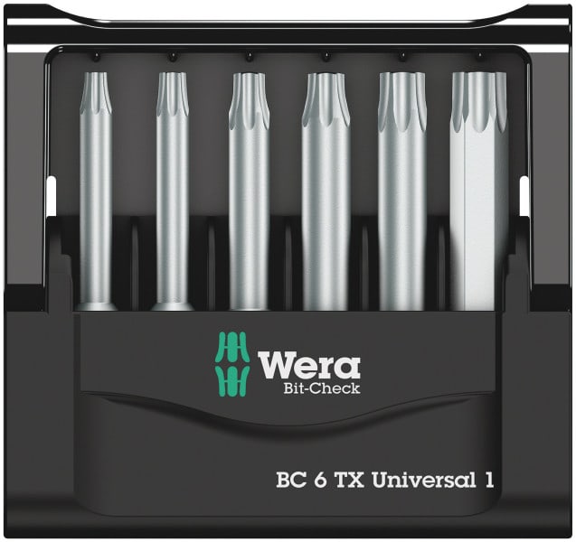 WERA - Bit-Sortiment, Bit-Check 6 TX Universal 1 SB, 6-teilig