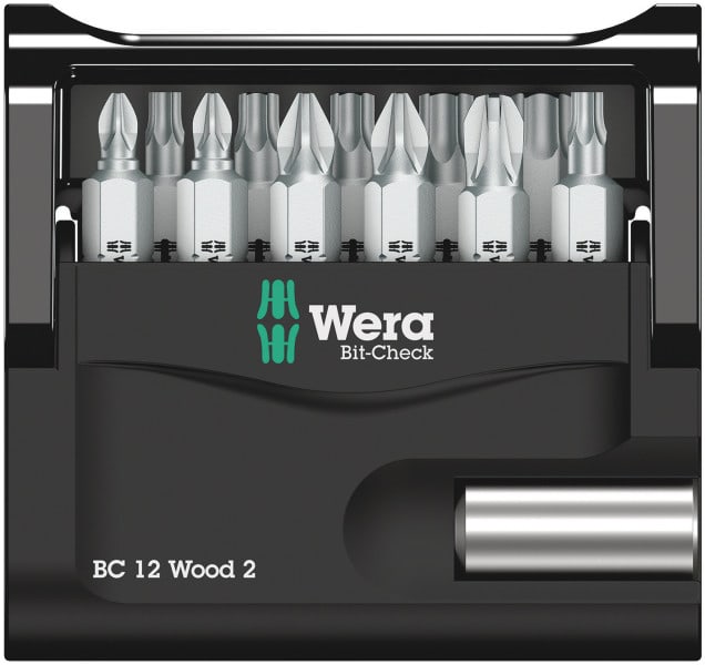 WERA - Bit-Sortiment, Bit-Check 12 Wood 2, 12-teilig