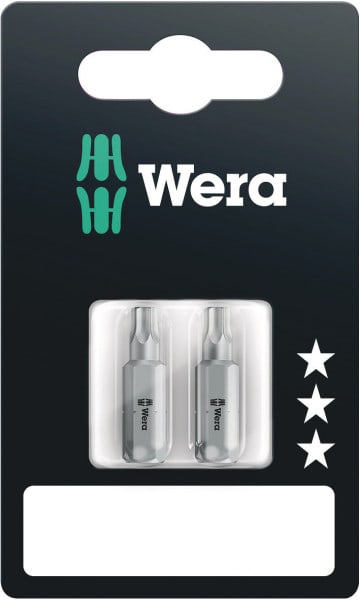 WERA - 867/1 Z TORX BO Bits mit Bohrung SB, TX 20 x 25 mm, 2-teilig