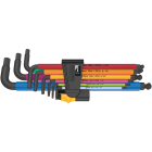 WERA - 950/9 Hex-Plus Multicolour Imperial 2 Winkelschlüsselsatz, zöllig, BlackLaser, 9-teilig