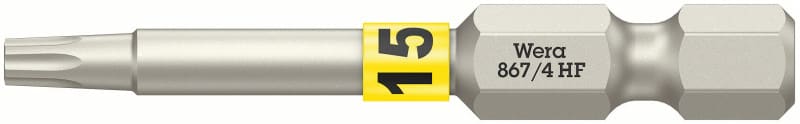 WERA - 867/4 TORX® HF Bits mit Haltefunktion TX 15 x 50 mm