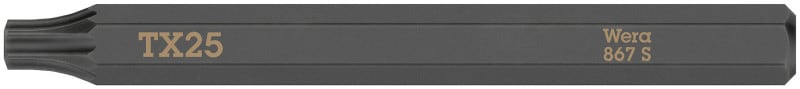 WERA - 867 S TORX Bits für Schlagschraubendreher, TX 25 x 70 mm