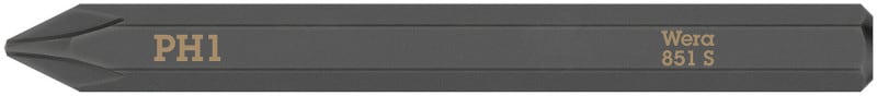 WERA - 851 S Kreuzschlitz Phillips Bits für Schlagschraubendreher, PH 1 x 70 mm