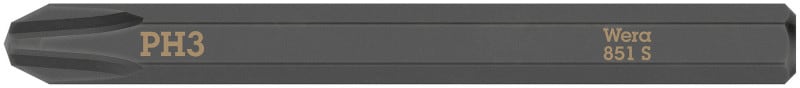 WERA - 851 S Kreuzschlitz Phillips Bits für Schlagschraubendreher, PH 3 x 70 mm