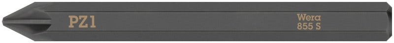 WERA - 855 S Kreuzschlitz Pozidriv Bits für Schlagschraubendreher, PZ 1 x 70 mm