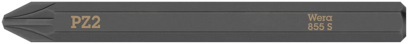 WERA - 855 S Kreuzschlitz Pozidriv Bits für Schlagschraubendreher, PZ 2 x 70 mm