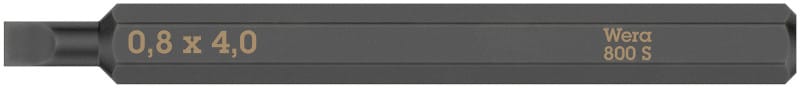 WERA - 800 S Schlitz Bits für Schlagschraubendreher, 0,8 x 4 x 70 mm