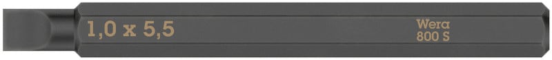 WERA - 800 S Schlitz Bits für Schlagschraubendreher, 1 x 5,5 x 70 mm