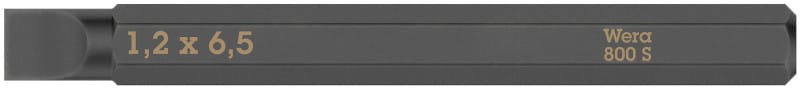 WERA - 800 S Schlitz Bits für Schlagschraubendreher, 1,2 x 6,5 x 70 mm