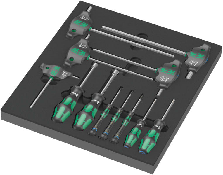 WERA - 9713 Schaumstoffeinlage Hex Schraubendreher Set 1, 12-teilig
