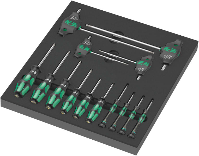 WERA - 9712 Schaumstoffeinlage TORX HF Schraubendreher Set 1, 14-teilig