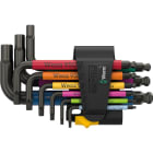 WERA - 950/9 Hex-Plus Multicolour Imperial 3 Winkelschlüsselsatz zöllig BlackLaser 9-teilig 05022641001 SB