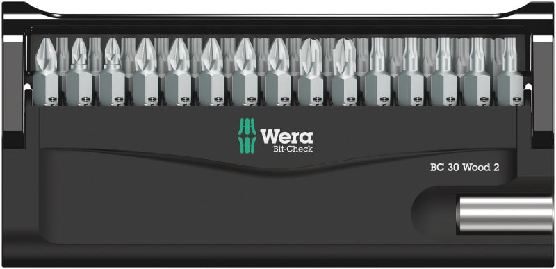 WERA - Bit-Sortiment, Bit-Check 30 Wood 2, 30-teilig
