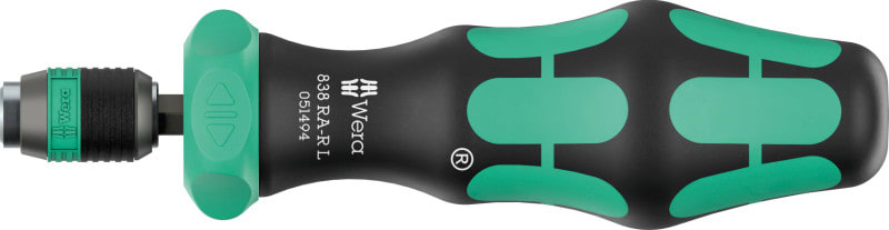 WERA - 838 RA-R L Bits-Handhalter mit Ratschenfunktion, 1/4'', 1/4'' x 130 mm