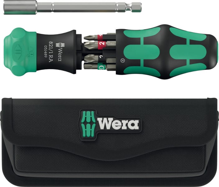 WERA - Kraftform Kompakt 28 RA mit Tasche Kombi-Ratschenschrauber mit 6 Bits