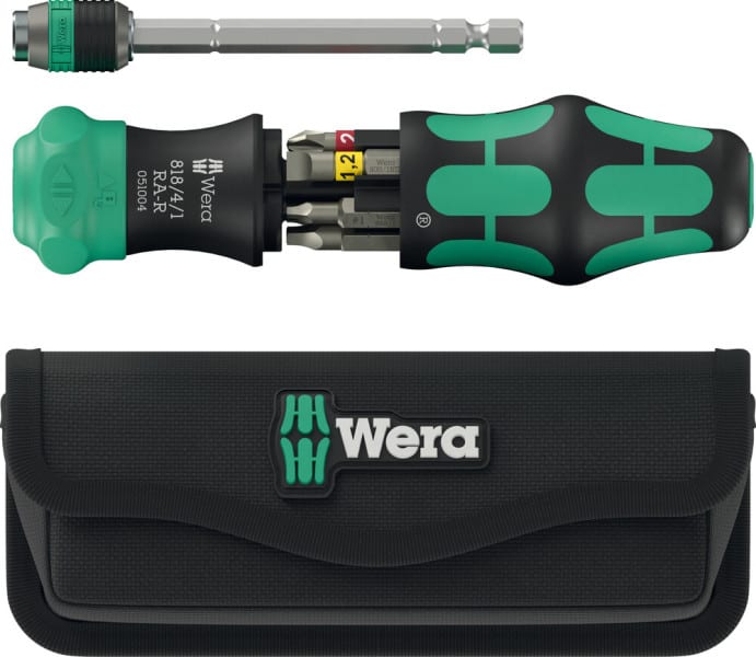WERA - Kraftform Kompakt 26 RA-R mit Tasche Kombi-Ratschenschrauber mit 6 Bits