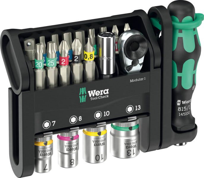 WERA - Tool-Check Modular 1 Bits-Sortiment mit Ratsche + Nüssen