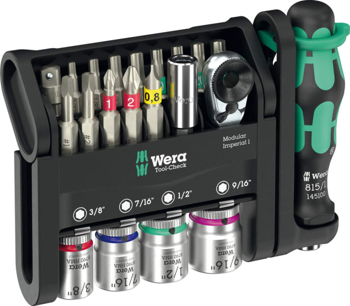 WERA - Tool-Check Modular Imperial 1 Bits-Sortiment mit Ratsche + Nüssen