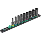 WERA - 9661 Nuss-Magnetleiste B Impaktor Deep Imperial 1 Steckschlüsseleinsatz Satz, 3/8''-Antrieb