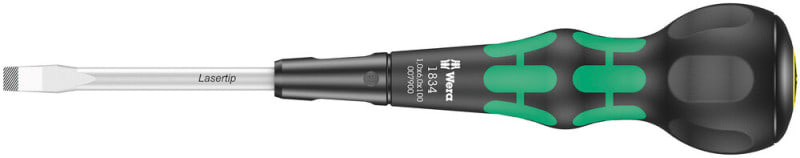 WERA - 1834   1,0 x 6,0 x 100 mm Ball-Grip Schlitz Schraubendreher