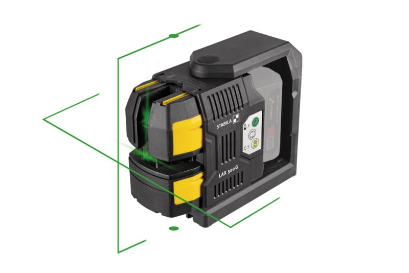 STABILA - Kreuzlinien-Lot-Laser LAX 500 G, 12-V-System, 5-teiliges Set, ohne Akku und Ladegerät