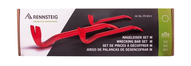 RENNSTEIG - Set in transportsicherer Kartonverpackung best.aus Nageleisen XS 270 mm, Nageleisen 500 mm, Nageleisen 800 mm