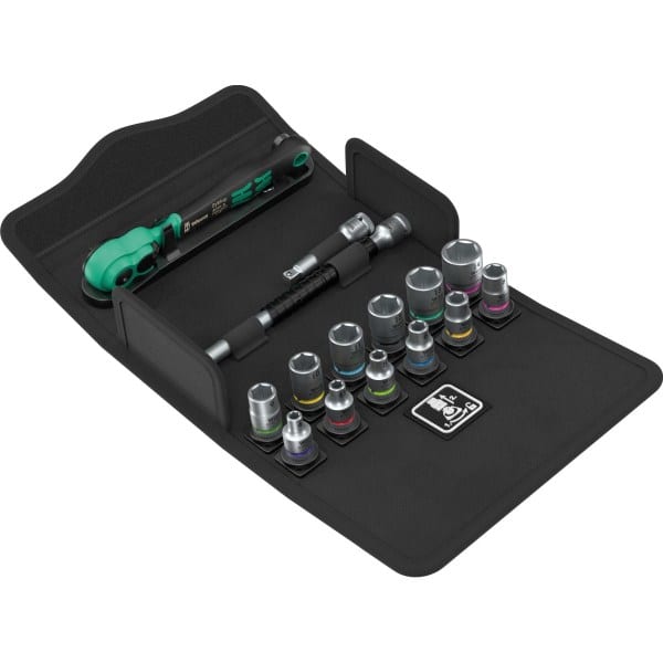 WERA - 8100 SA 13 Zyklop Comfort Knarrensatz, Umschalthebel, 1/4''-Antrieb, metrisch, 15