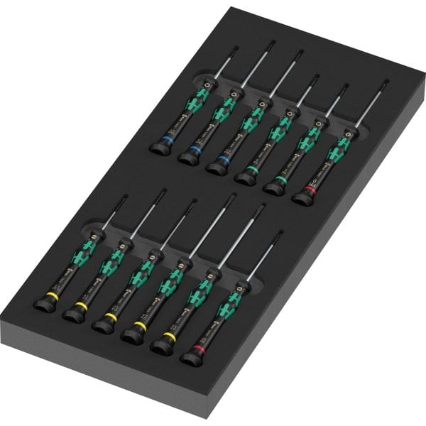 WERA - 9716 Schaumstoffeinlage Schraubendreher Kraftform Micro Set 2, 13-teilig 0515010