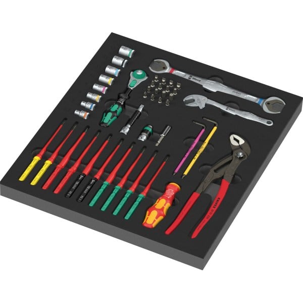 WERA - 9753 Schaumstoffeinlage Kraftform Kompakt Wartung Set 1, 45-teilig 05150153001 V