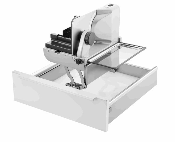 RITTERWERK - Einbau-Allesschneider ab50cm Metall li 65W D=17cm 0-14mm si