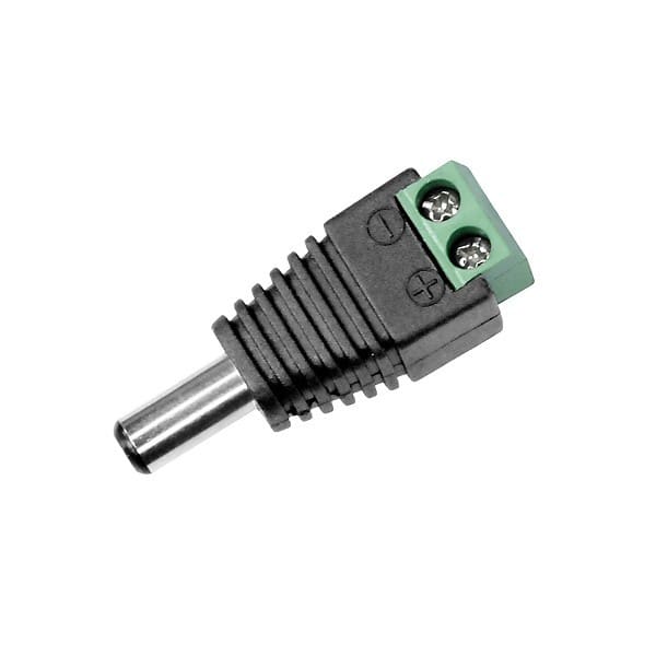 INDEXA - DC-Stecker Schraubklemmen, Schaftlänge 9mm x D 5,5mm / 2,1mm innen