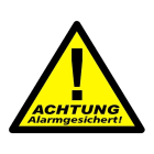 INDEXA - Warnaufkleber: Achtung Alarmgesichert! Dreiecksform, Vorderseite beklebt, 3 Stk.