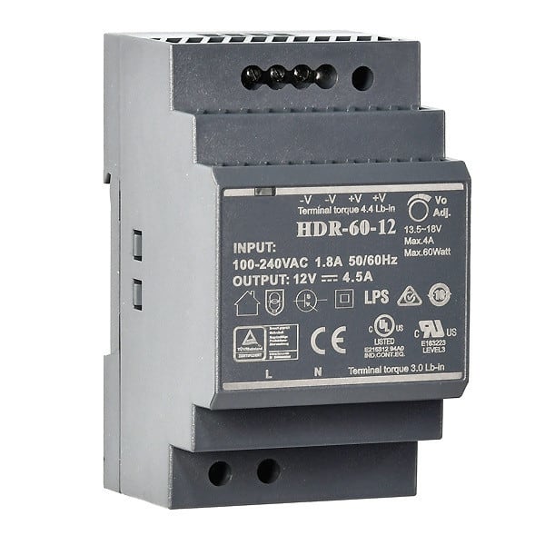 INDEXA - Hutschienen-Netzteil 54W 12V / 4,5A Schaltnetzgerät für DIN-Schiene TS35